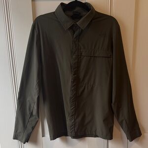 Men's North Face Olive Green Hiking Button Down Shirt
